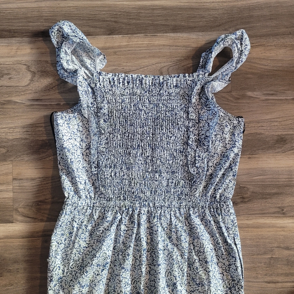 Adorable Blue and Green Paisley Jumpsuit. 100% Cotton. INC Brand Size L.